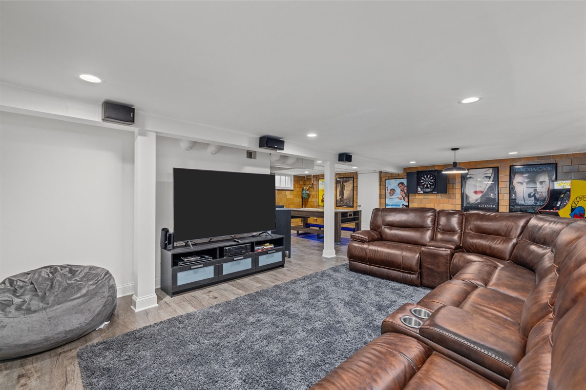 Seating for 6+ while you stream your favorite shows and movies on the 75" Smart TV, or check out some DVDs. Kick back in the three power reclining chairs while charging your devices - hidden c