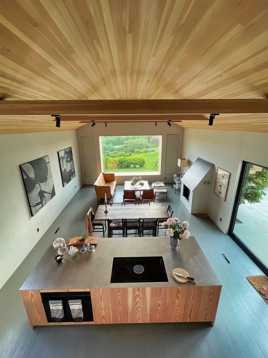 Hawk Field House -- Birds eye view of the main kitchen and  dining area.
