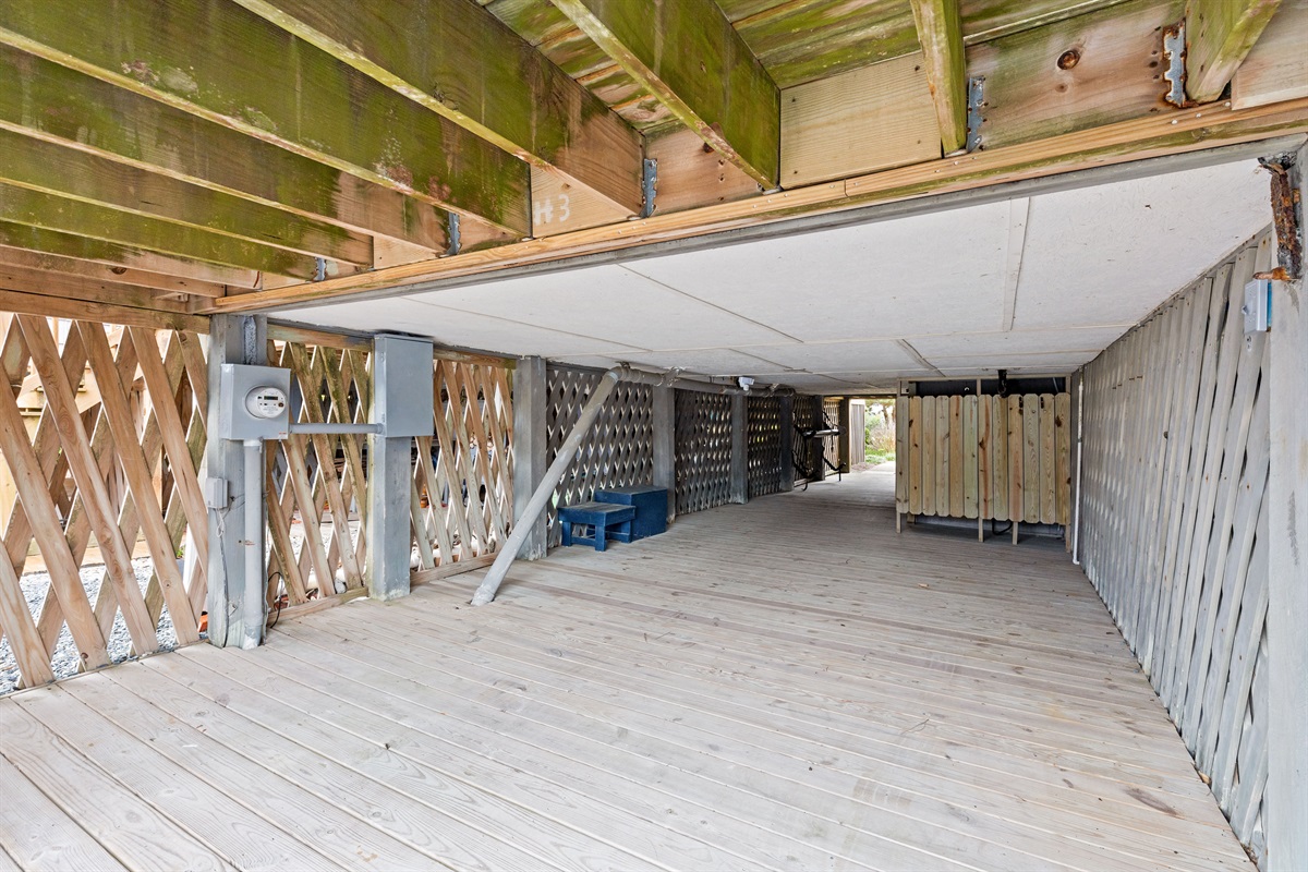 Ground-level storage area&mdash;ideal for beach gear and extras