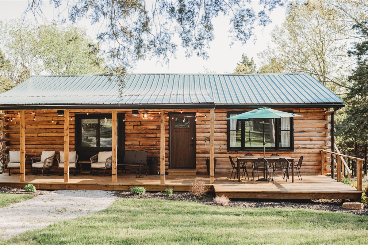 Cedar Grove Cabin, an authentic white pine log cabin with a modern design and lots of amenities on 10 Private Acres