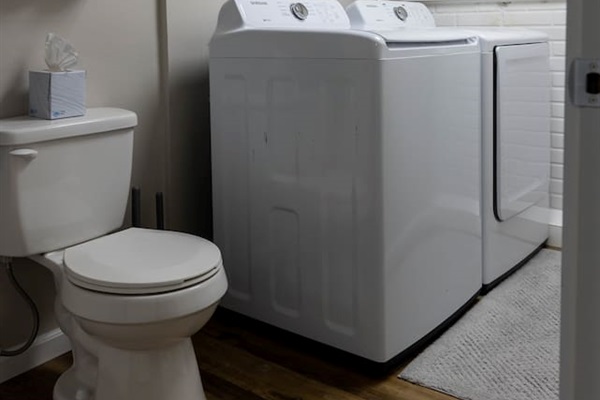 Half bath with washer and dryer