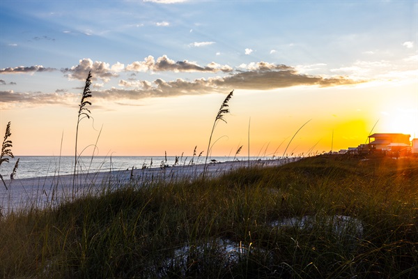 Gulf beach right across the street