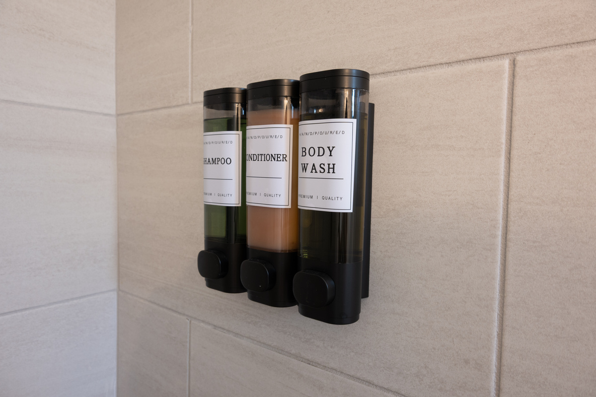 Shampoo, conditioner and body wash provided