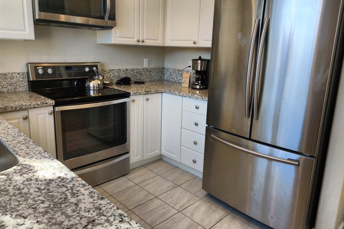 French door refrigerator and ice maker in freezer