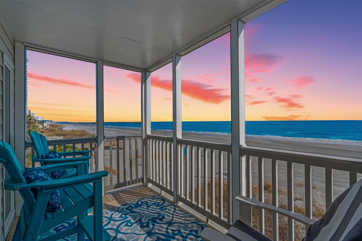 Enjoy the beautiful sunset over the Atlantic from one of two private balconies with unobstructed ocean views