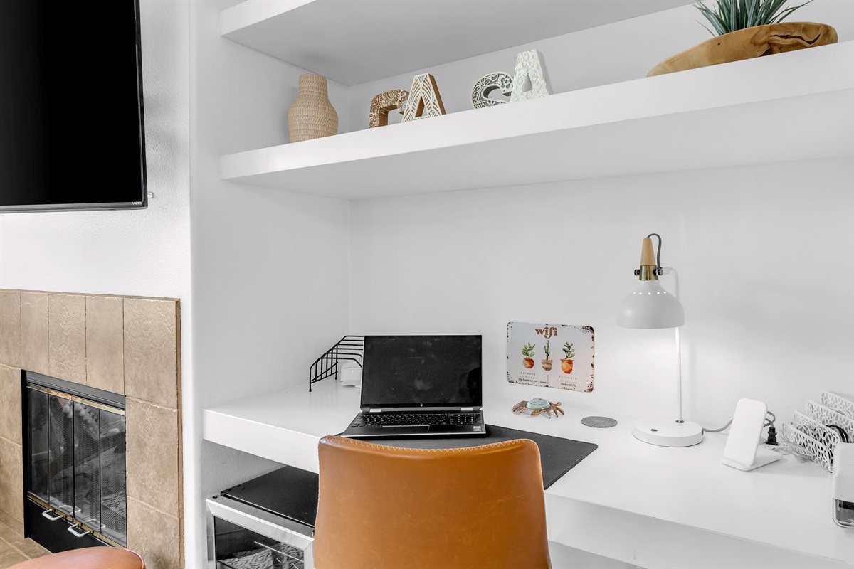 Work With a View Dedicated workspace with high-speed Wi-Fi, perfect for remote work or study sessions.