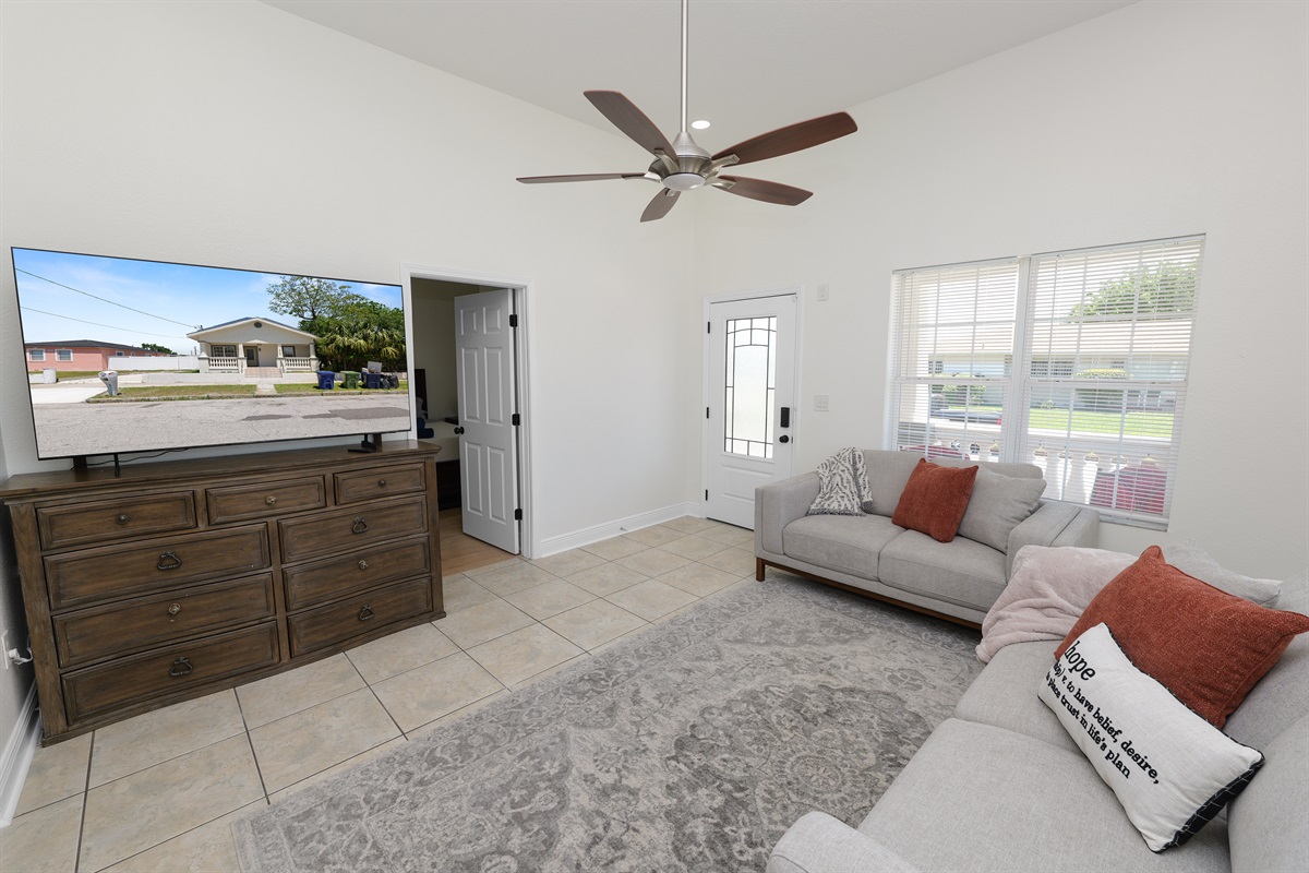 Modern neutral tones, warm tile flooring, and thoughtfully curated accents make this space as Instagram-worthy as it is inviting.