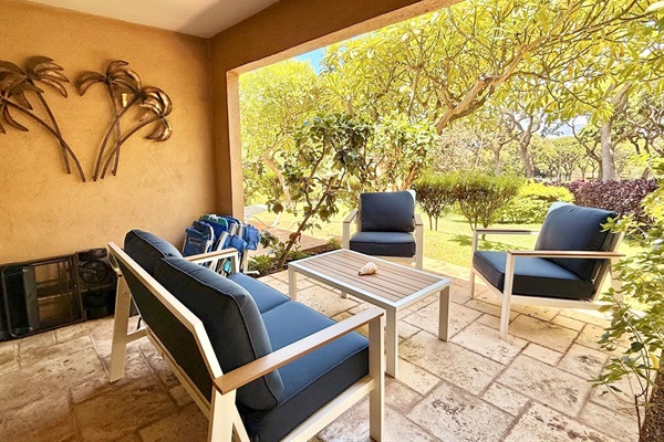 A peaceful spot for morning coffee, evening mai tais, and unwinding in the warm breeze