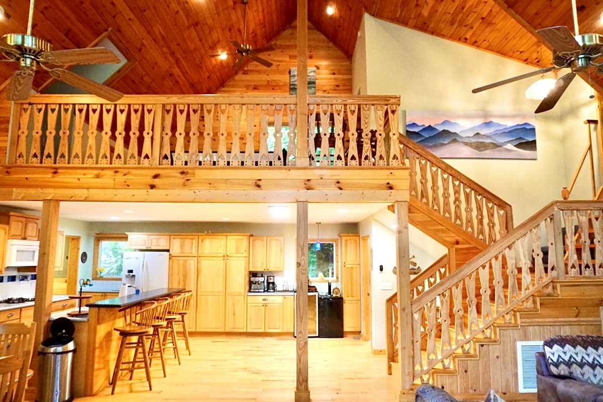 Enjoy airy space with beautiful wood accents and stunning mountain views!