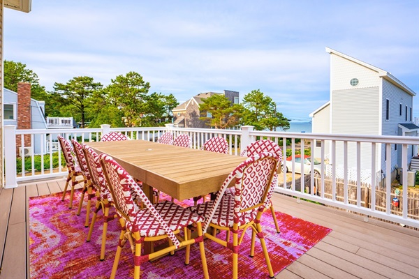 Whether it’s for a chat or a quiet moment, the deck seating is your cozy spot.