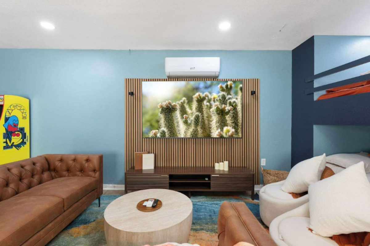 Lounge around and watch tv on the big screen.