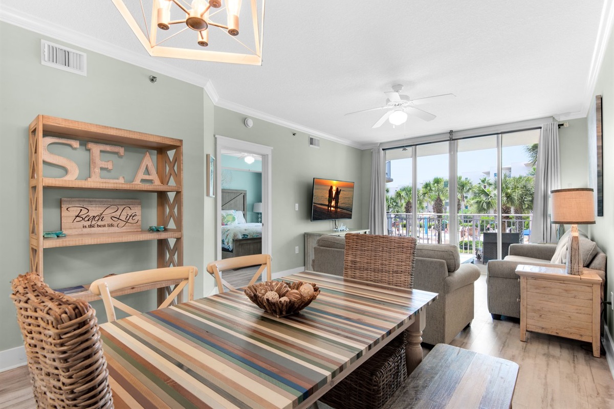 Dining and living space