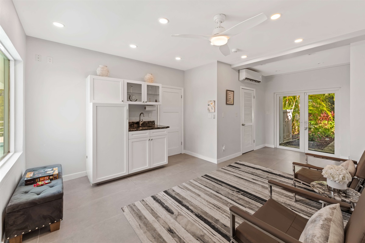 This peaceful reflection room is located near the pool and is the perfect quiet spot for reading