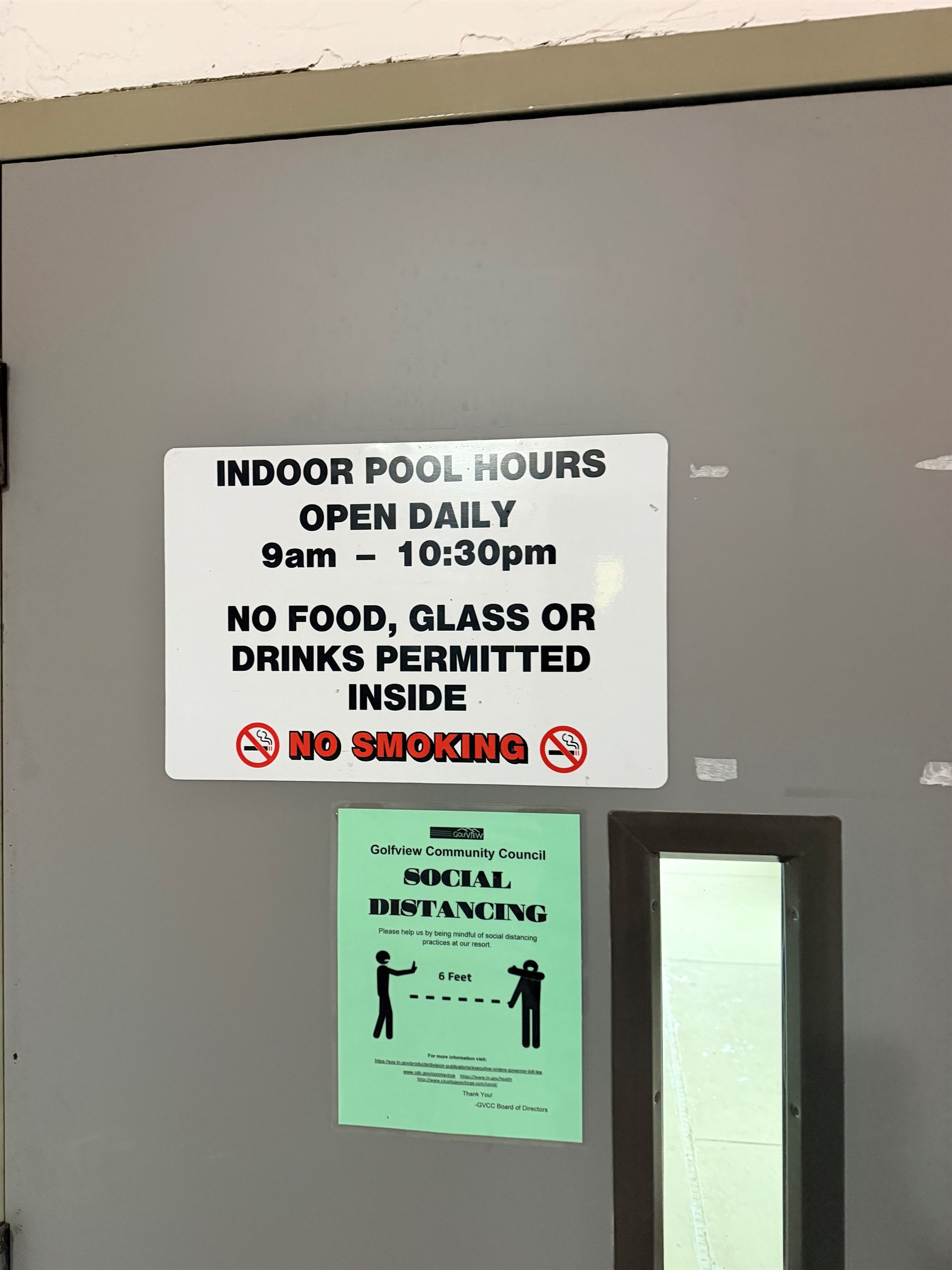 Indoor pool/sauna rules and hours