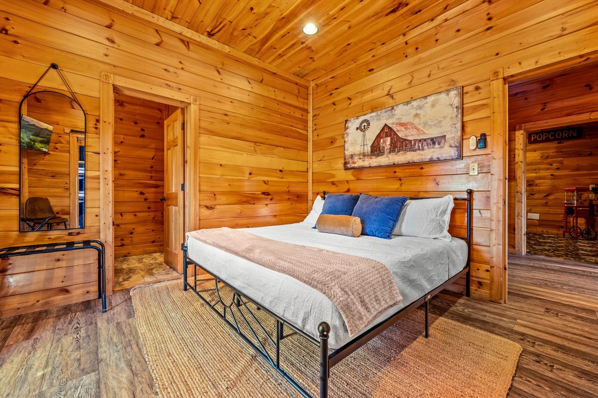 Bedroom 9 (downstairs) has a king bed and private bathroom