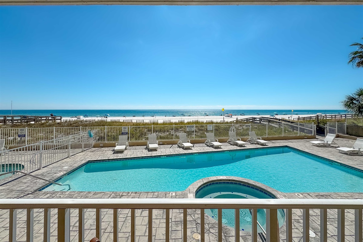 Enjoy the best of both worlds with direct beach access and a refreshing pool with hot tub.  Your perfect coastal getaway awaits.