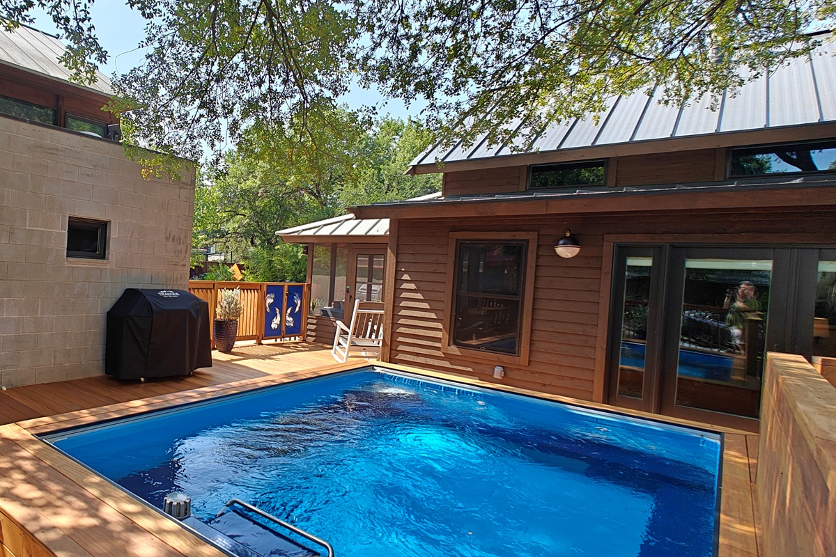 Pool has a fantastic Endless Pools swim current machine.  Both fun and excellent exercise