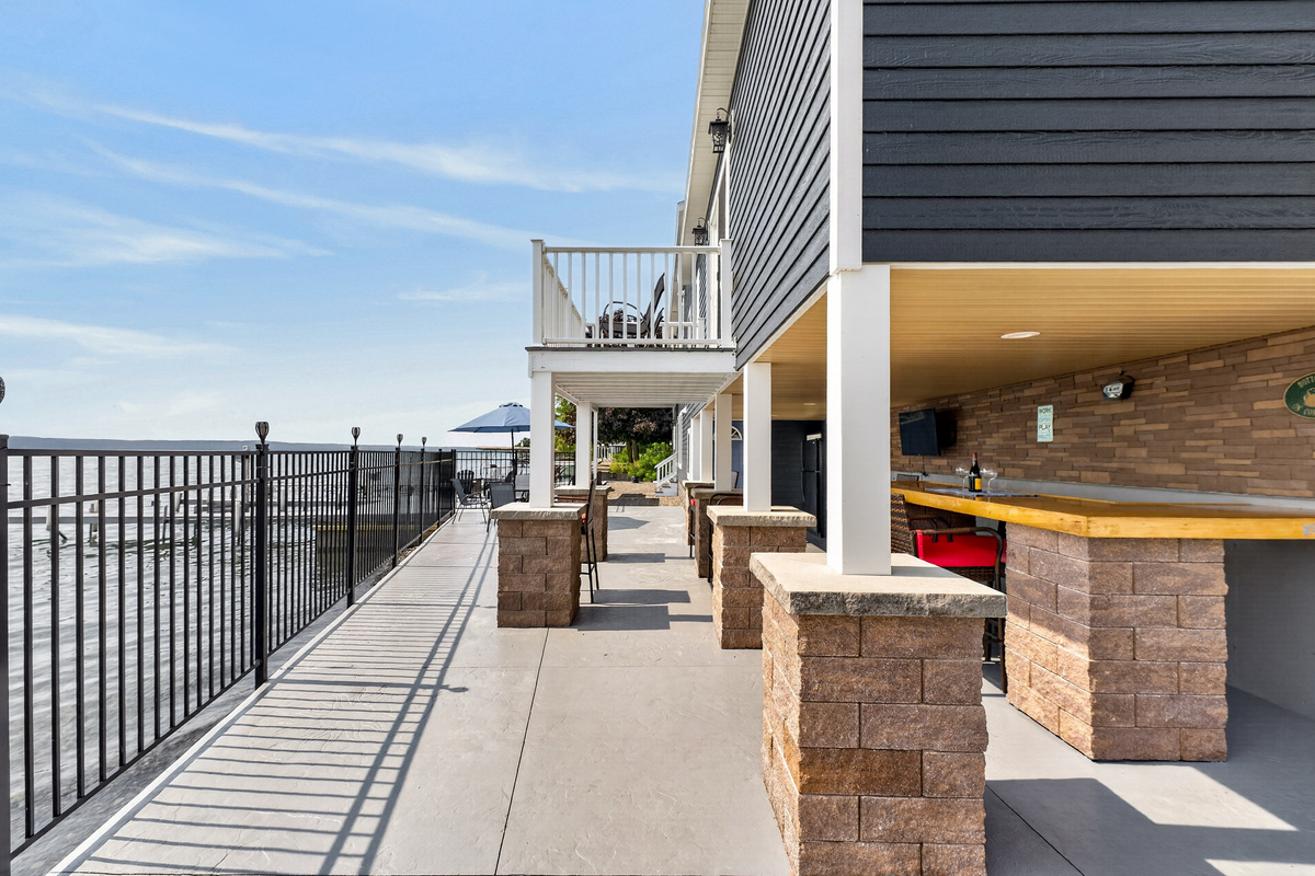 Gated walkway along the waterfront patio
