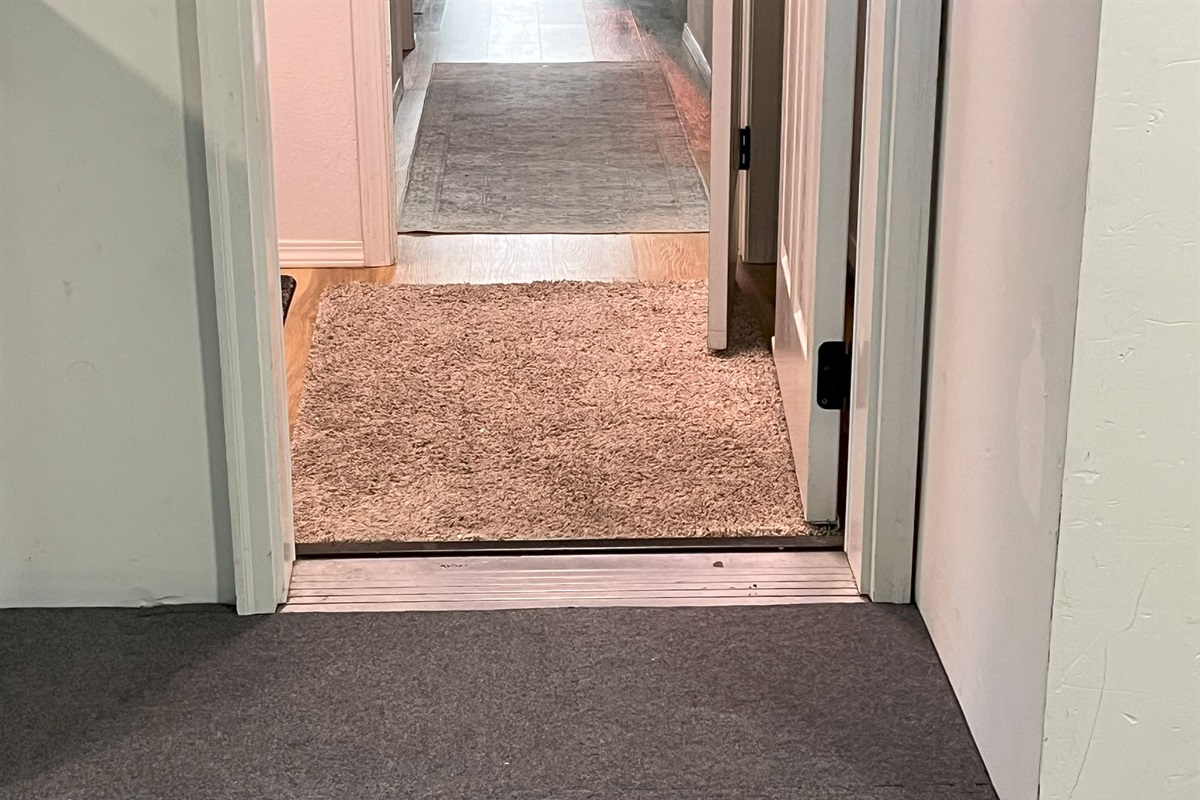 Step free entry is available if one person enters from front and opens garage/game room door from inside.