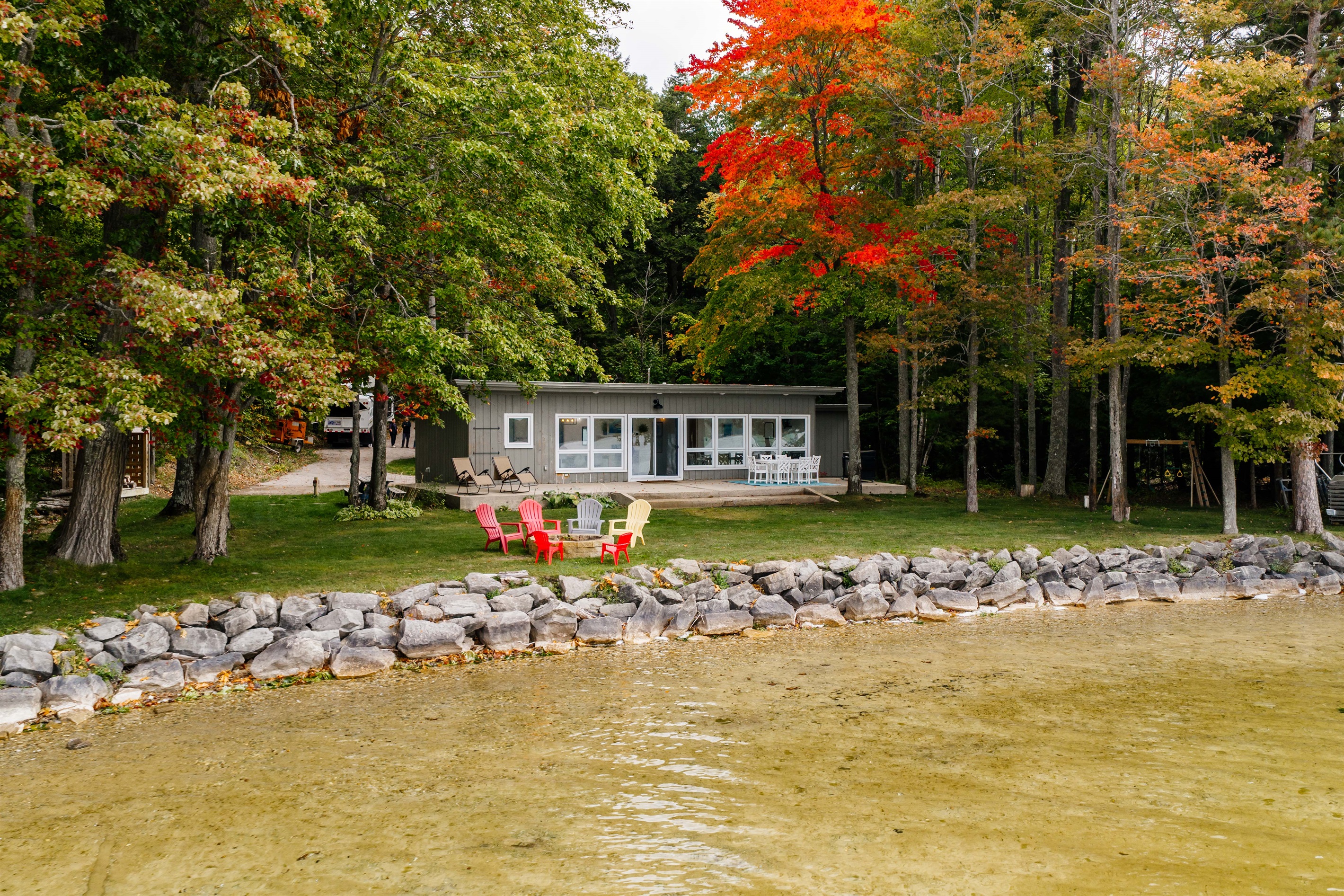 Cottage Surrounded by Fall Colors