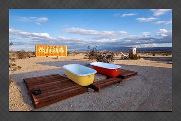 Pull the hose over and cool off in the historic ball n claw tubs