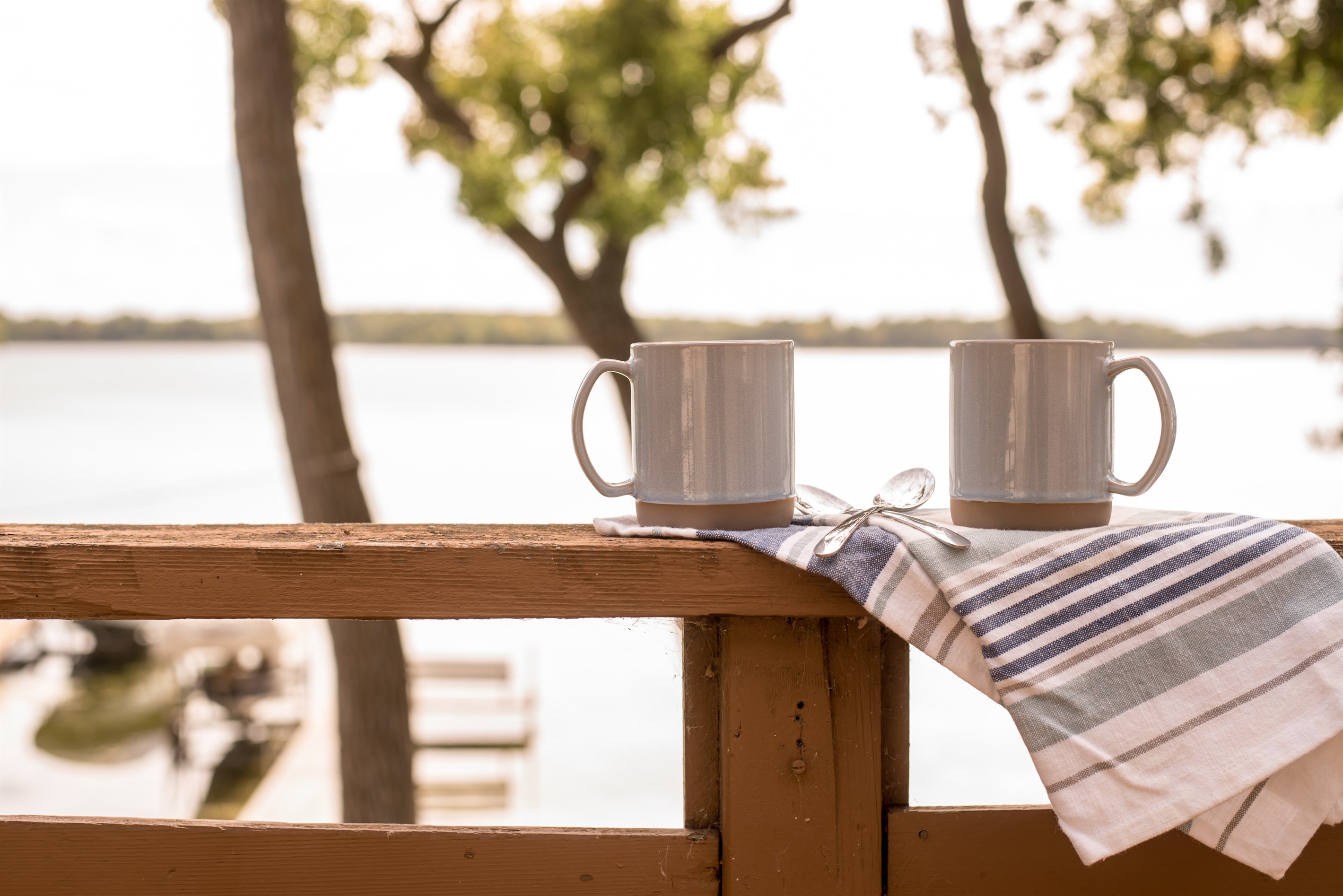 Coffee tastes better on the deck
