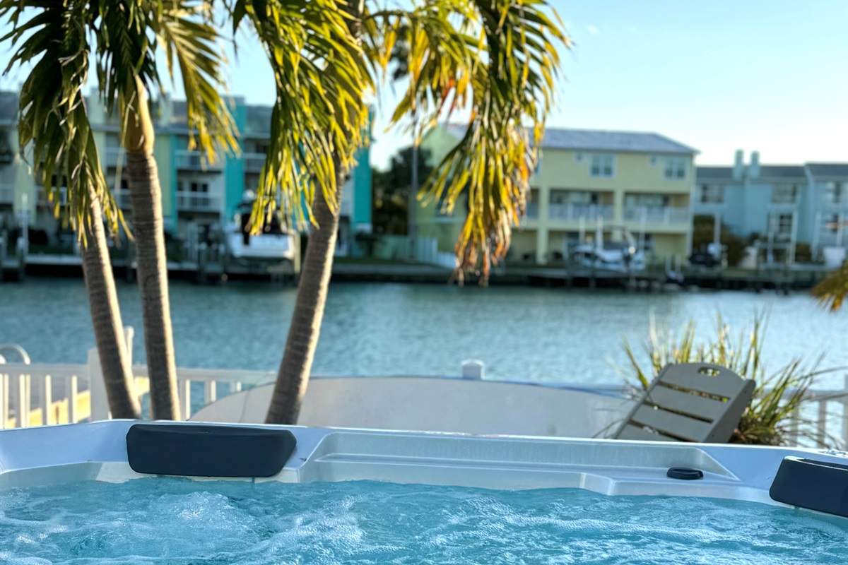 Relax the day away in the soothing hot tub