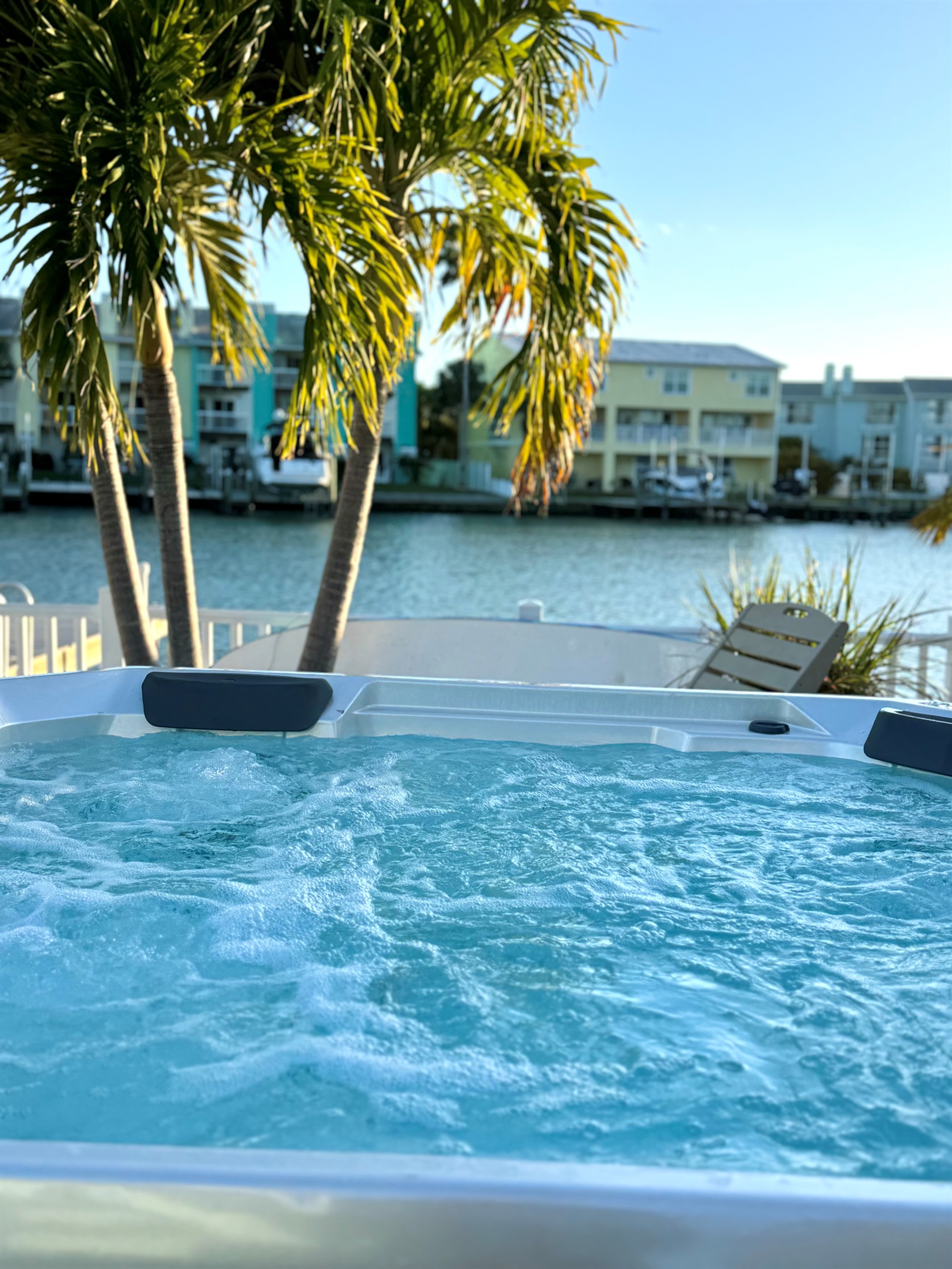 Relax the day away in the soothing hot tub