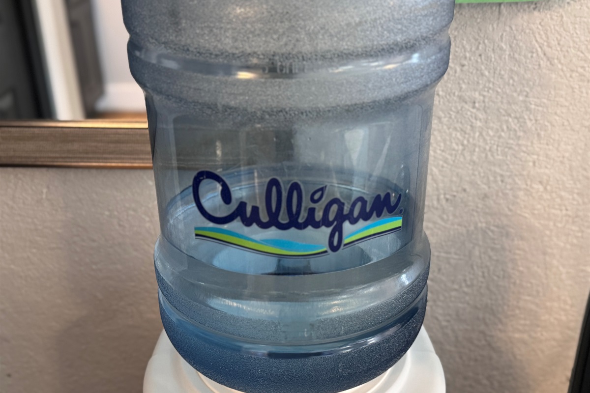 Bottled water provided for your convenience.