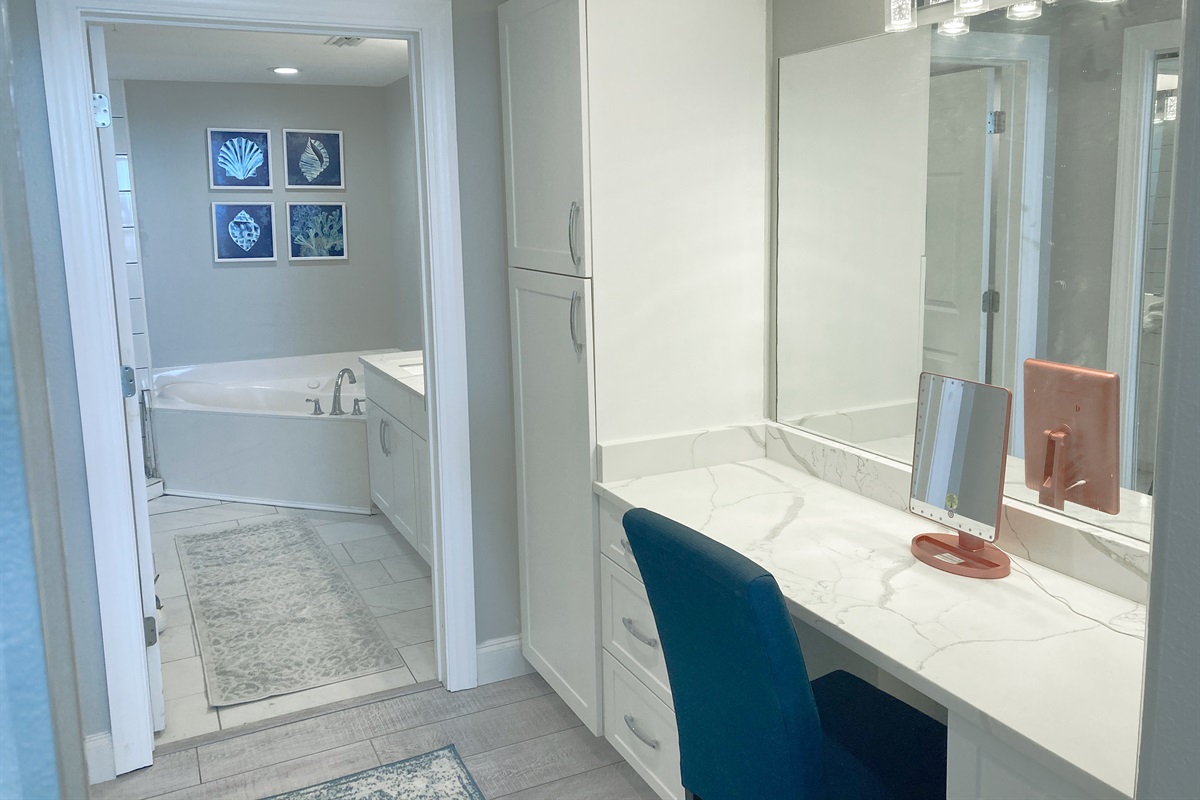Master Bathroom & Makeup Area