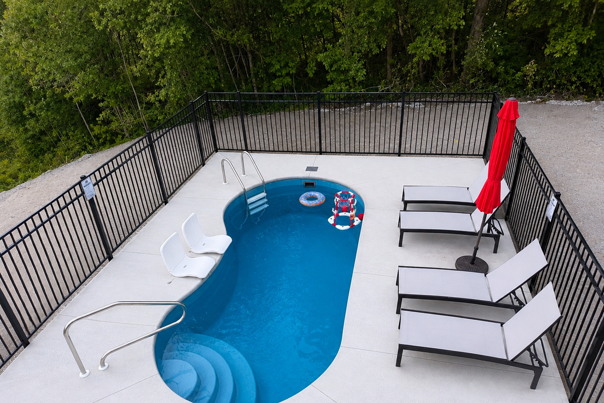 Make a splash in our NEW private saltwater pool! Approximately 3.5–5 ft deep and fully fenced. Please note: the pool is seasonal and currently unheated. Heating is planned for the 2027 season.