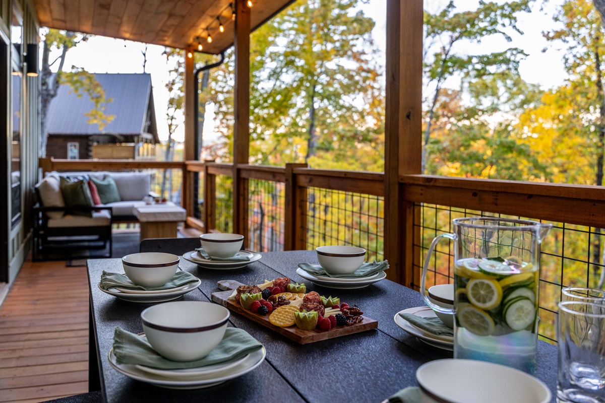 Outdoor dining surrounded by fresh mountain air.