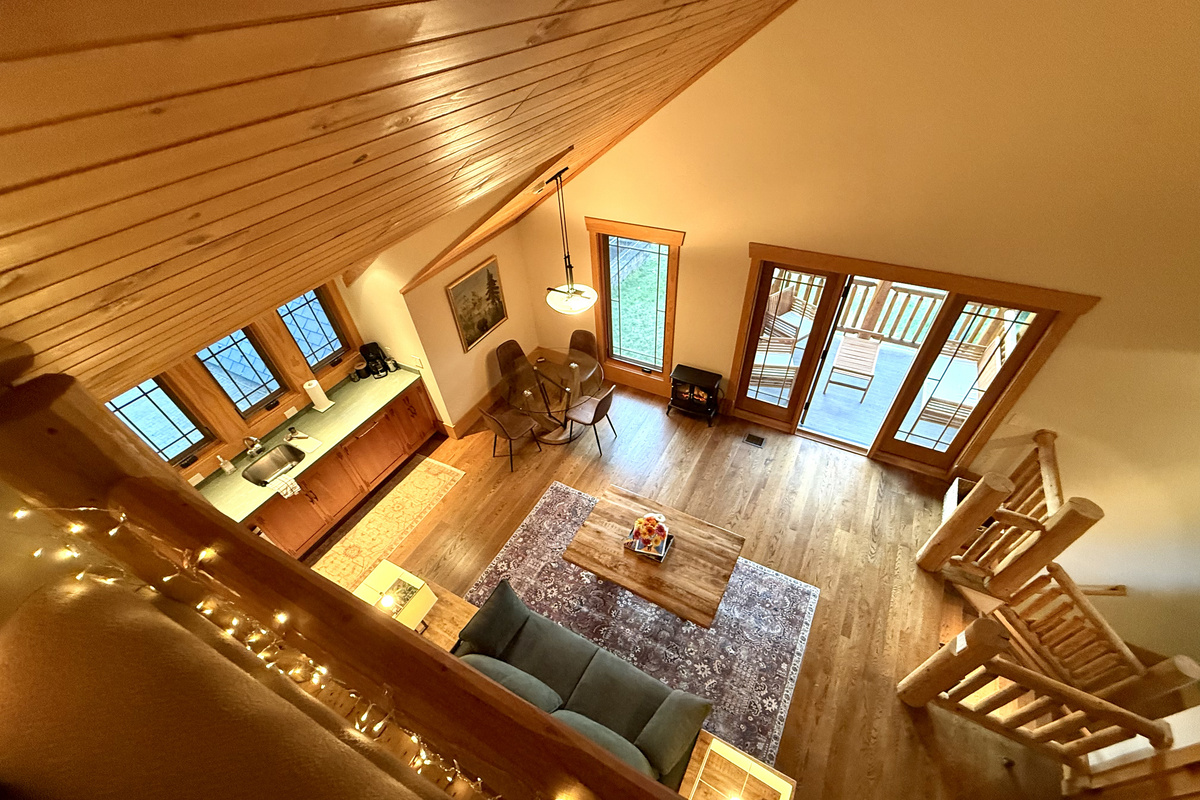 Loft view of the apartment livingroom area