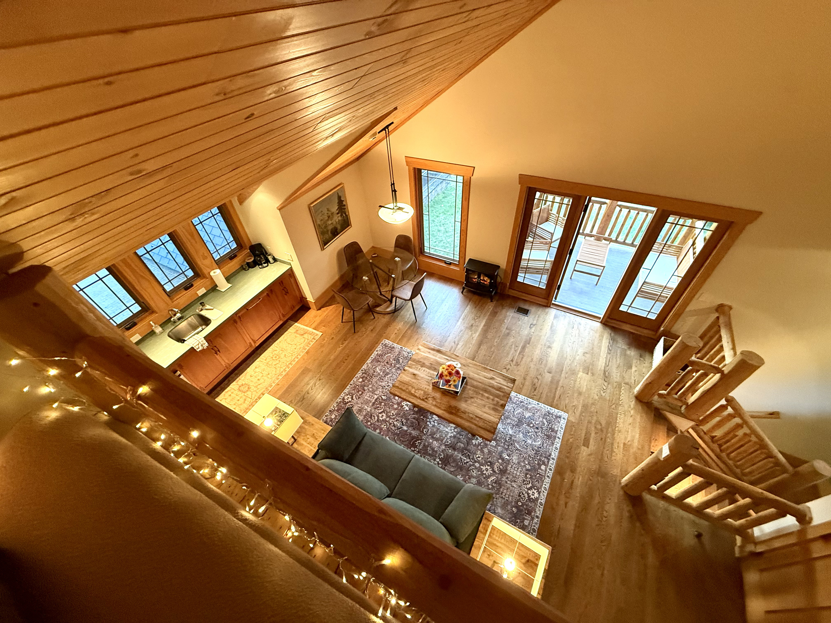 Loft view of the apartment livingroom area