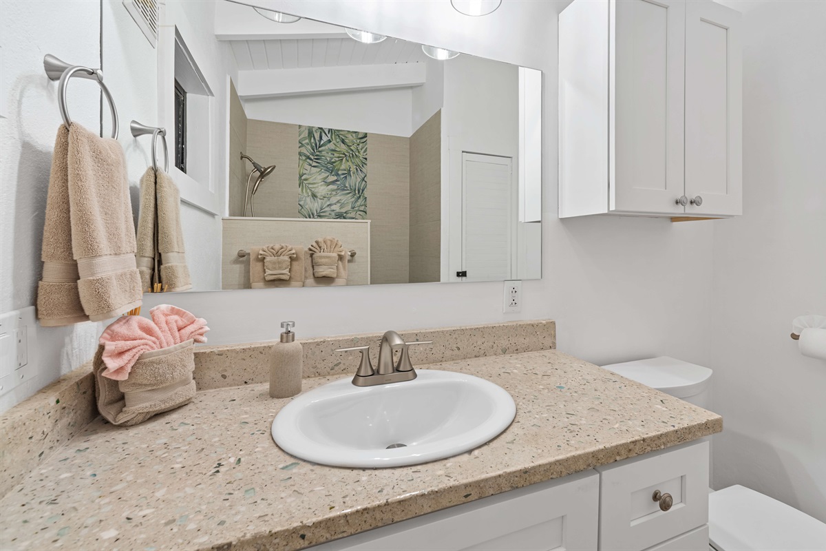 Pink wash cloths for make up removal.