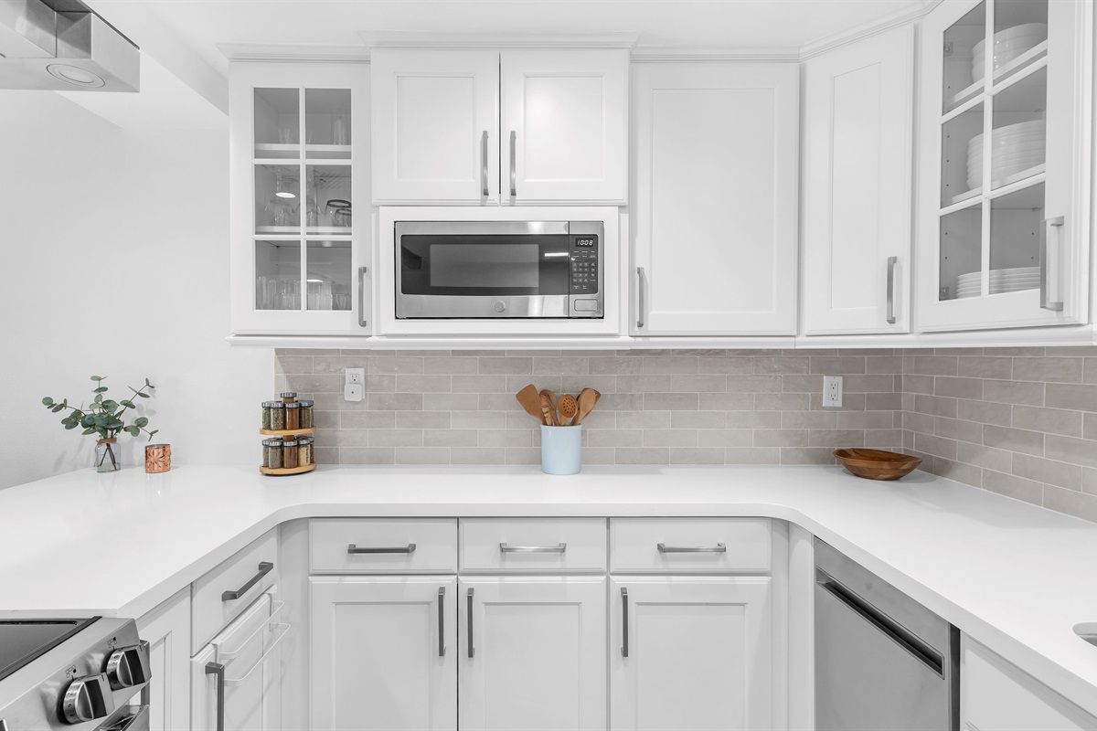 Fully stocked cabinets 