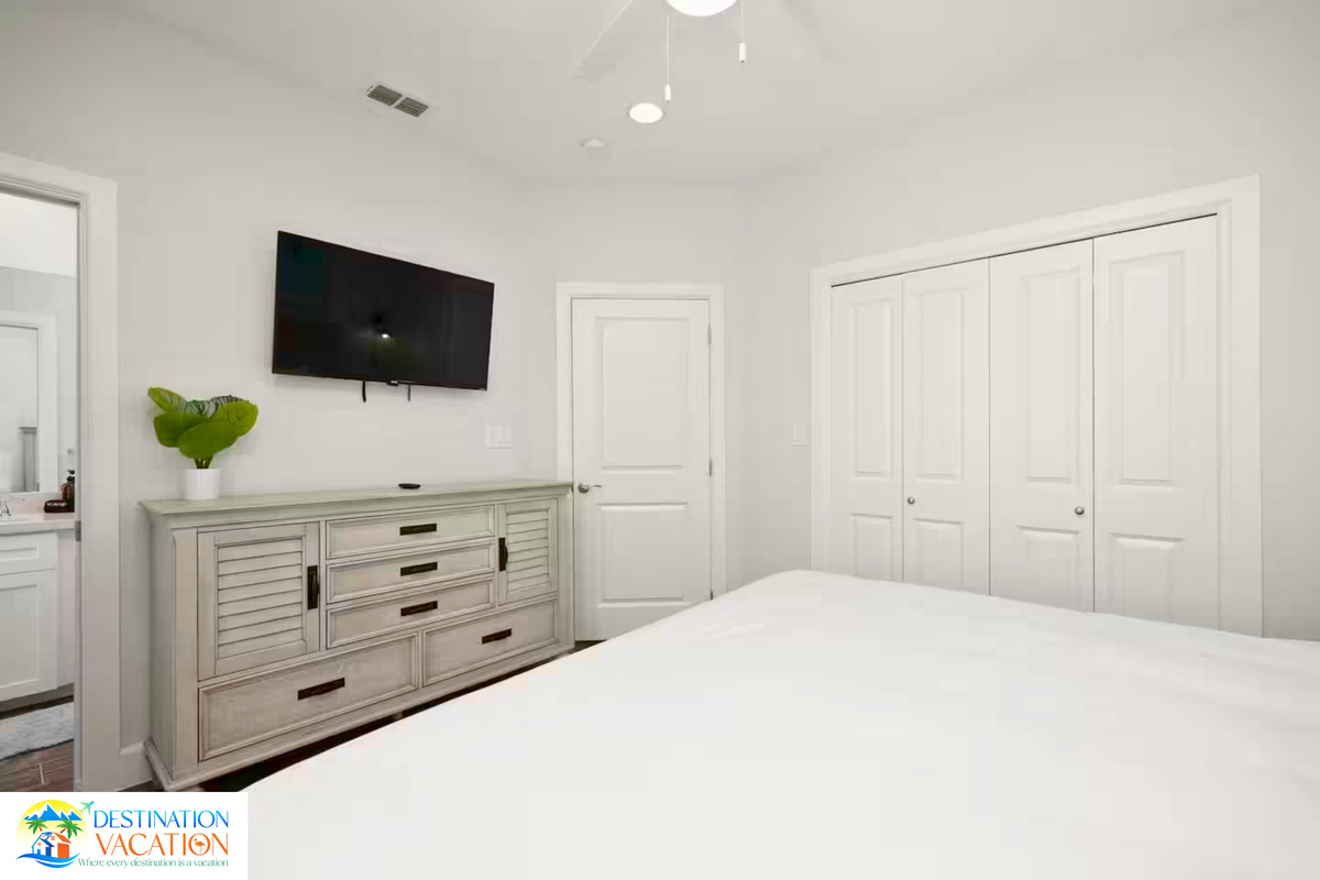 A peaceful bedroom sanctuary for restful vacation nights.