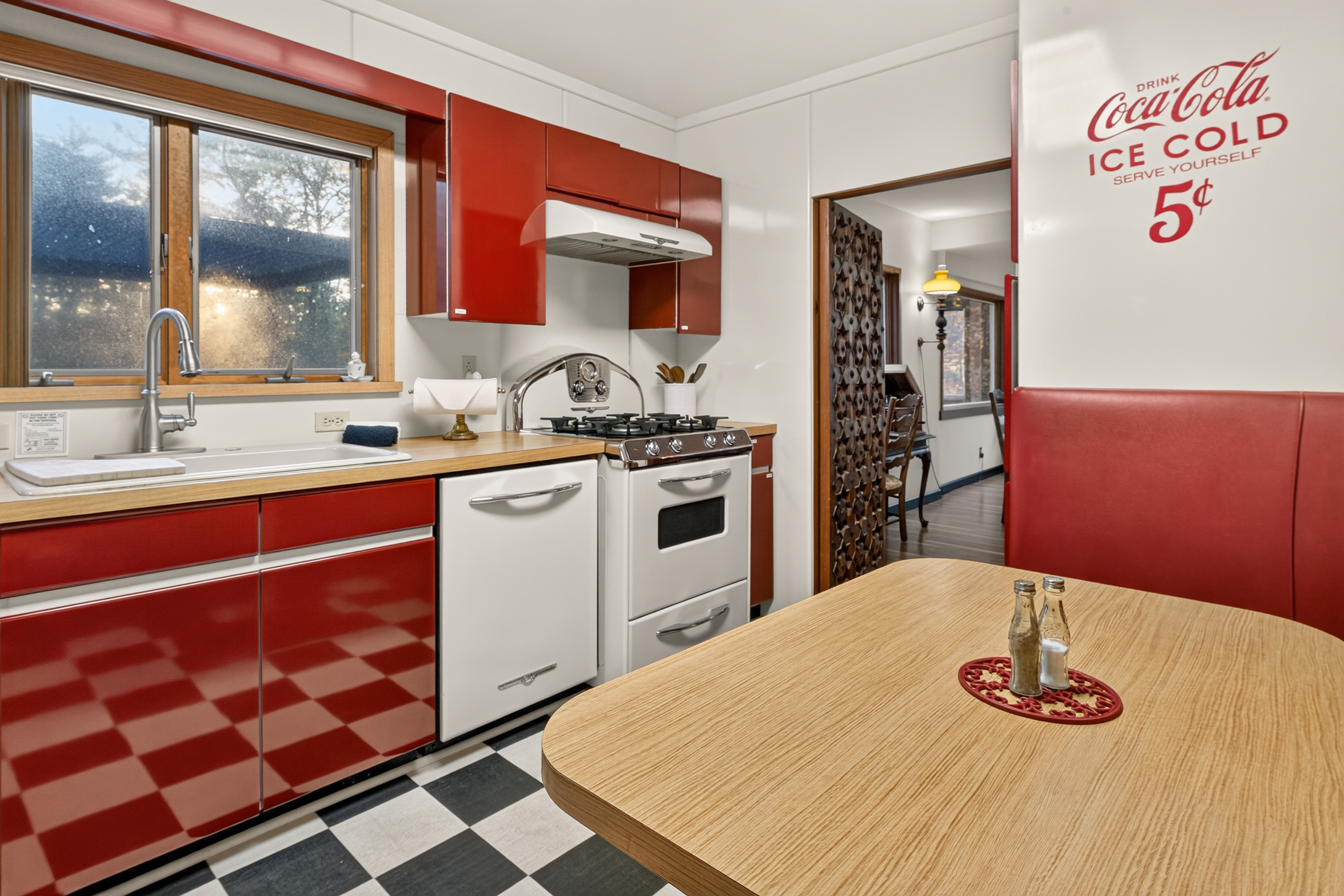Main house- kitchen with seating/ dining table