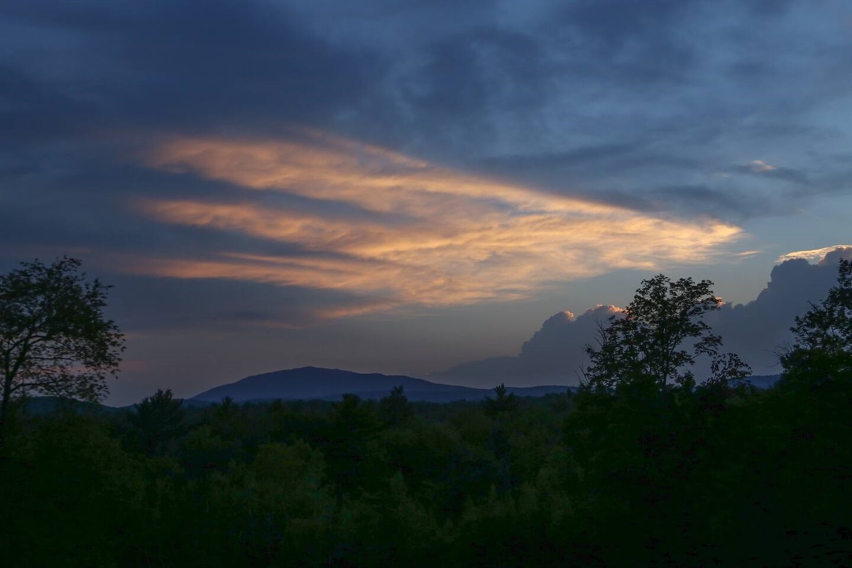 Dramatic Light as sun sets over Mt. Monadnock