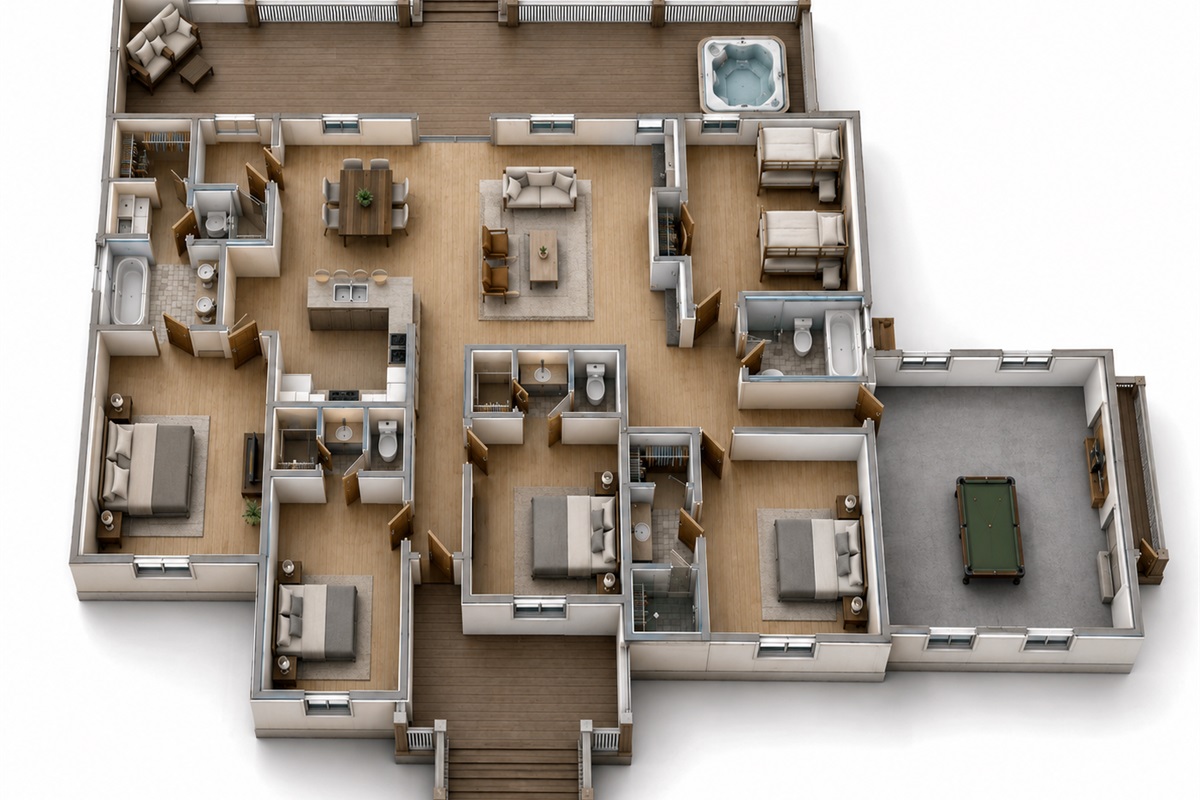 Spacious Layout: Discover multiple inviting rooms ideal for relaxation and fun gatherings!