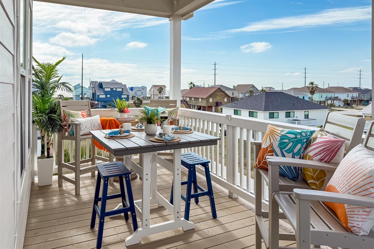 Or host breakfast on your private covered deck.