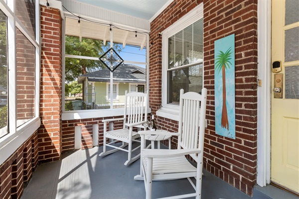 Seating on our screened in front porch