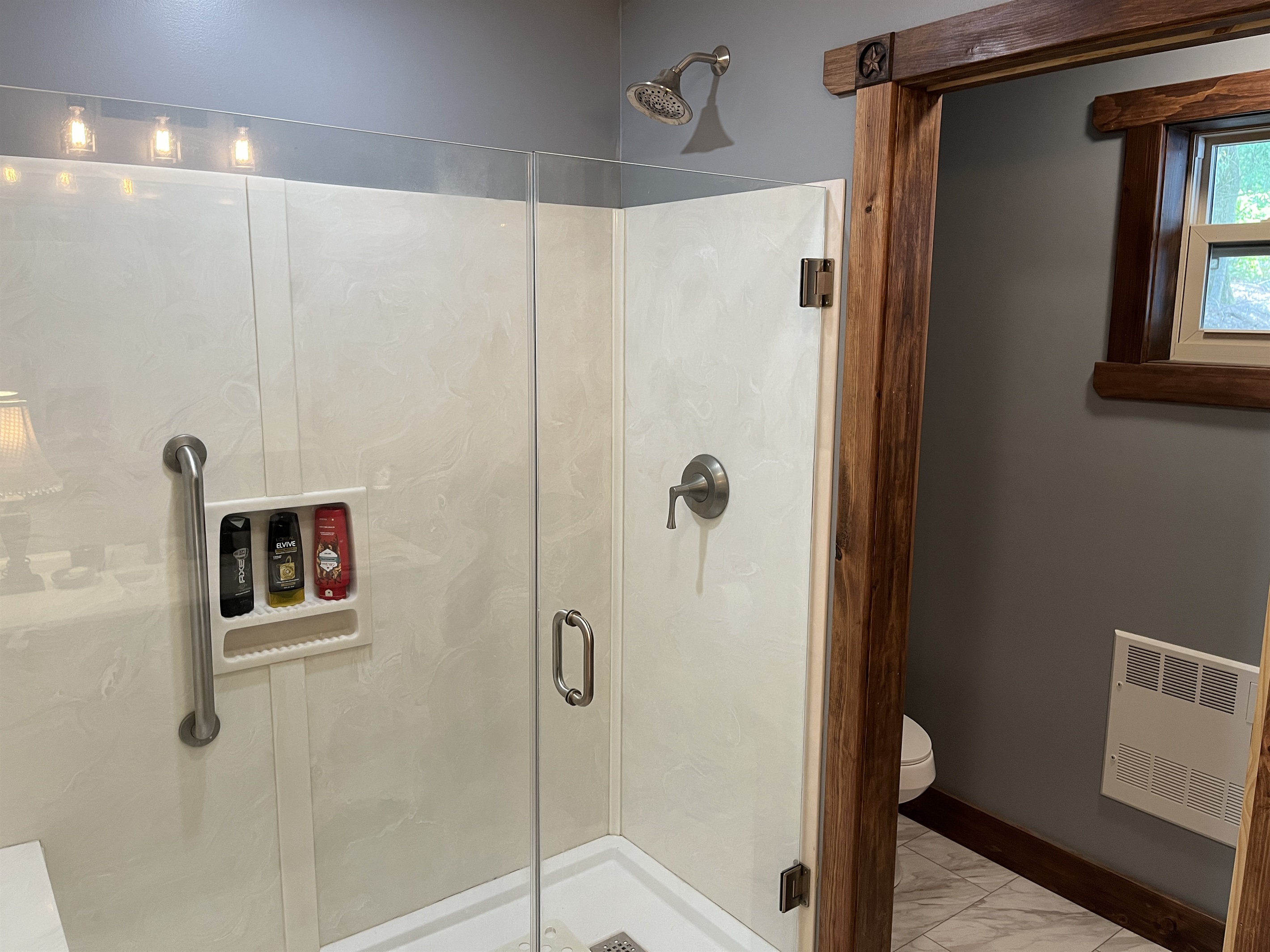 Main bath off hallway, adjacent to all 3 bedrooms