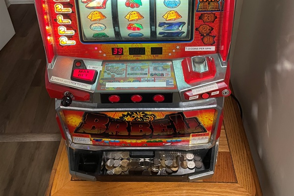 Everyone is a winner at the Bull Pen! A novelty coin operated slot machine is tons of fun for everyone. Test your luck and see if you hit the jackpot!