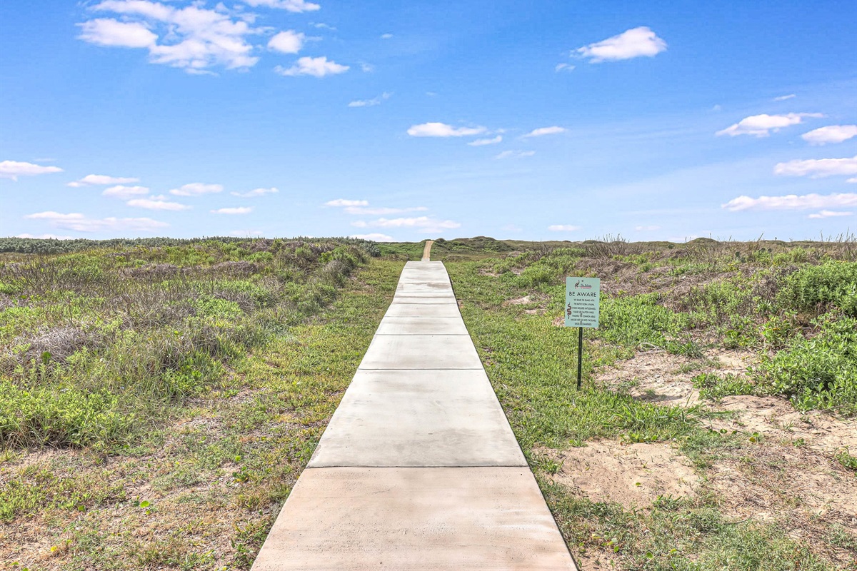 Entrance to Private Beach Access, about a 5 minute walk