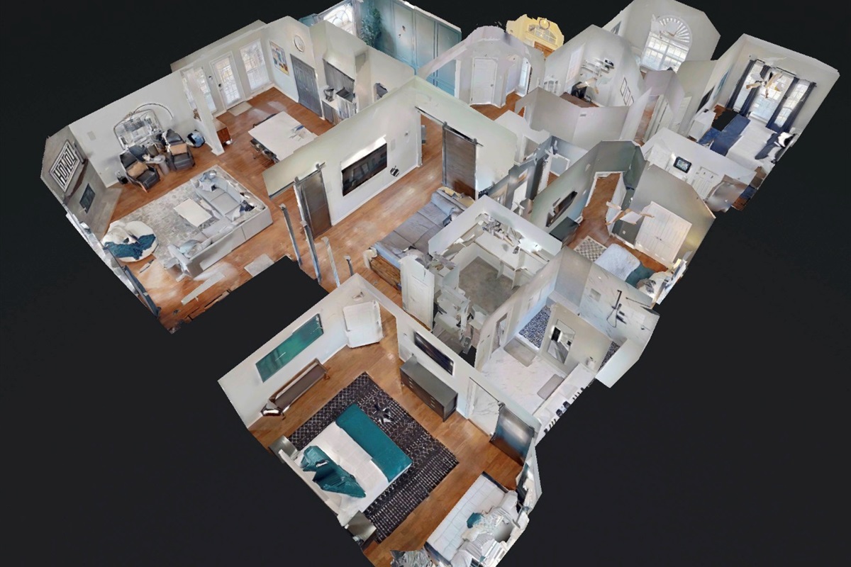 A full 3D walkthrough view showing the layout, flow, and spacious design of the entire home