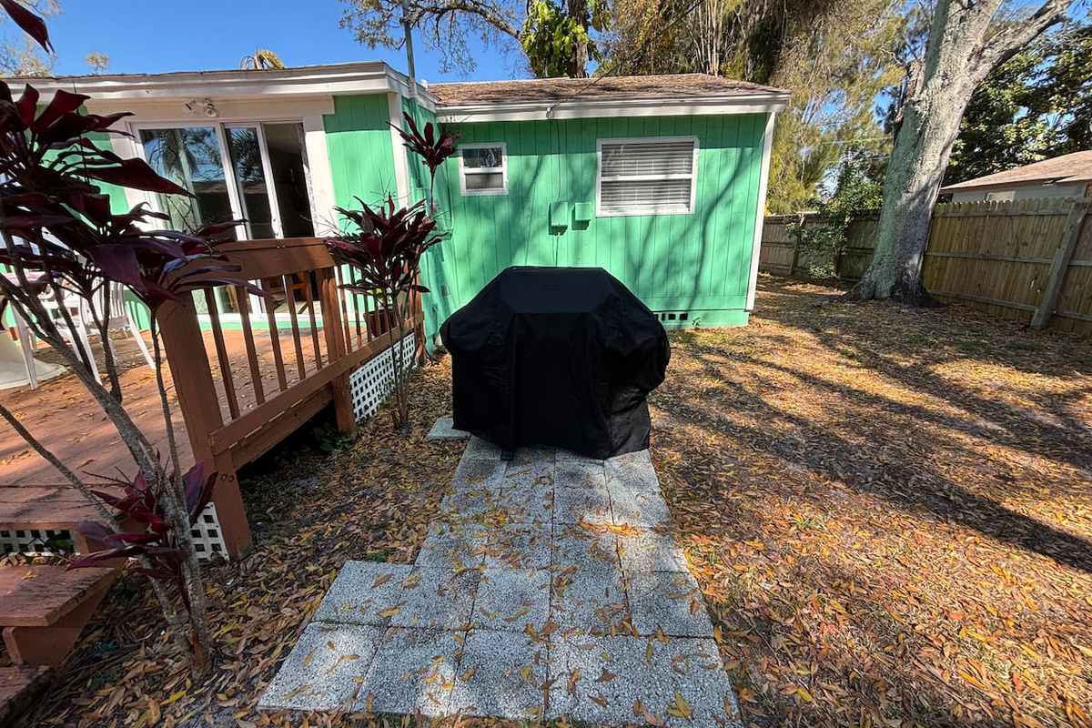 Propane BBQ  If you use, you must clean.  The cleaners do not do bbqs. It is there for your convenience. If you don't want to clean it after use, please do not use it. Thanks