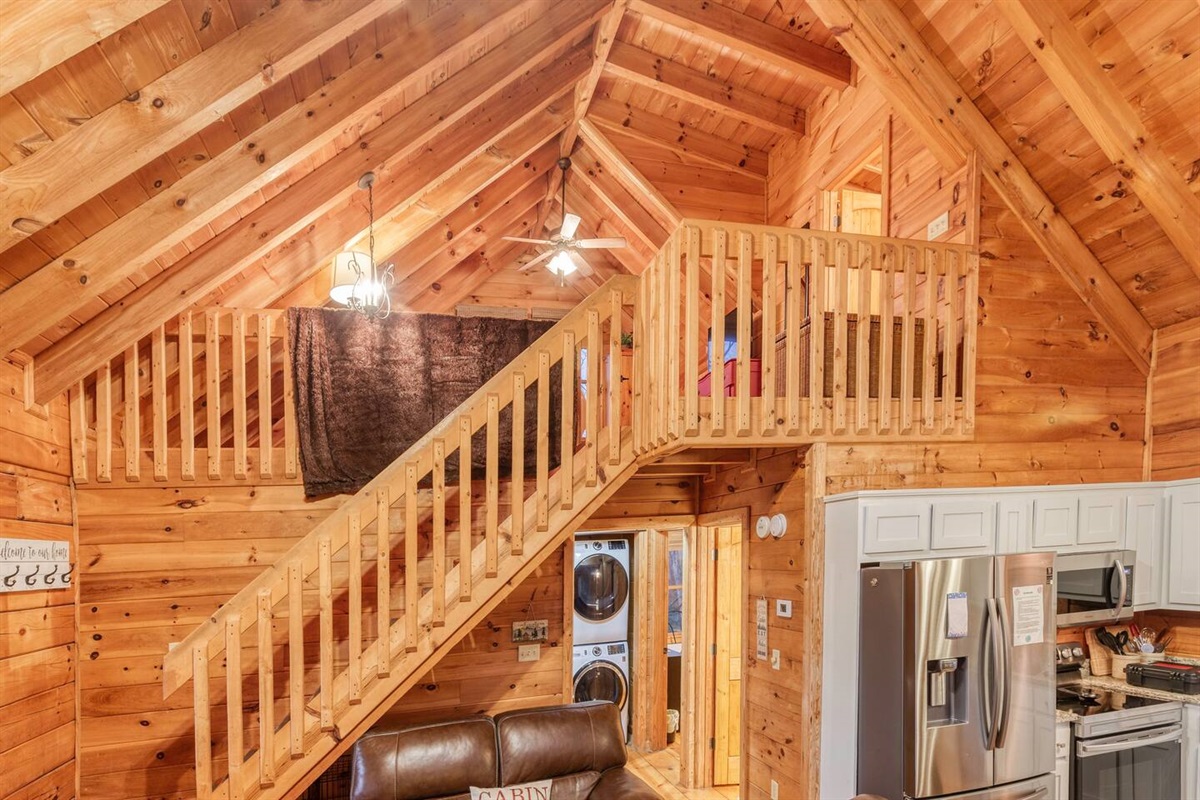 View of the loft from downstairs.