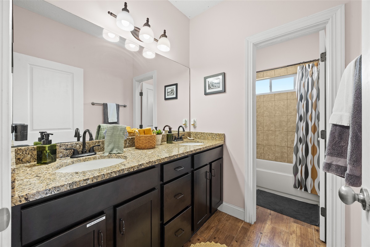 A fresh and modern bathroom to kick off your day right.