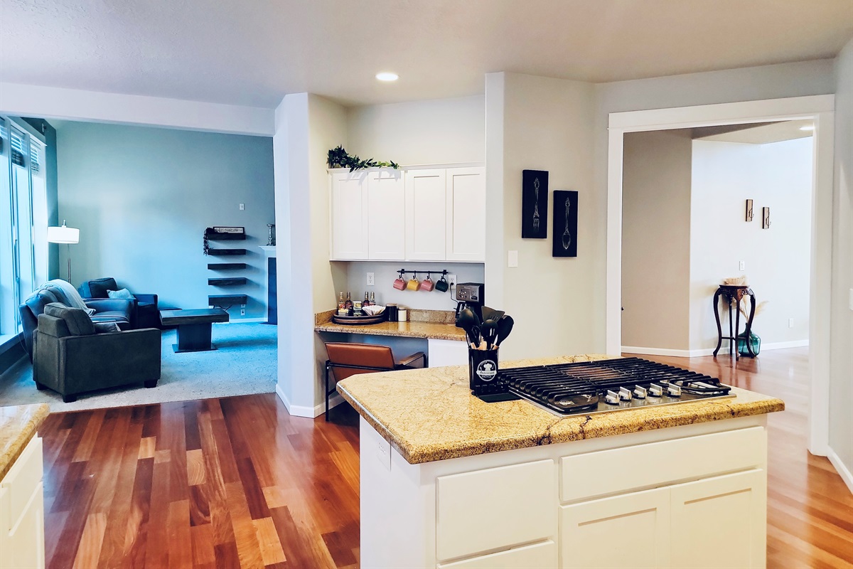 View from kitchen into living room 2